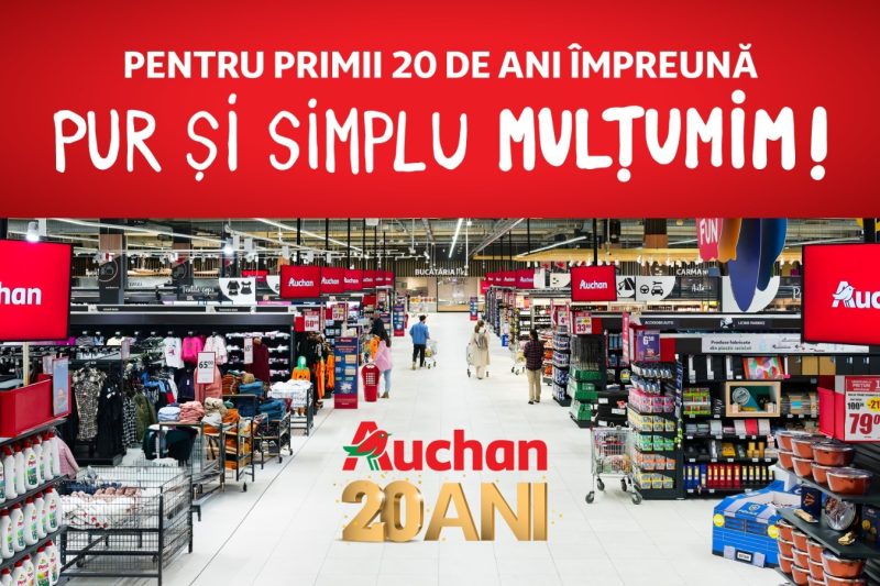 COMUNICAT. Auchan România la 20 de ani: un retailer multiformat cu peste 500 de magazine, prezent în toată ţara